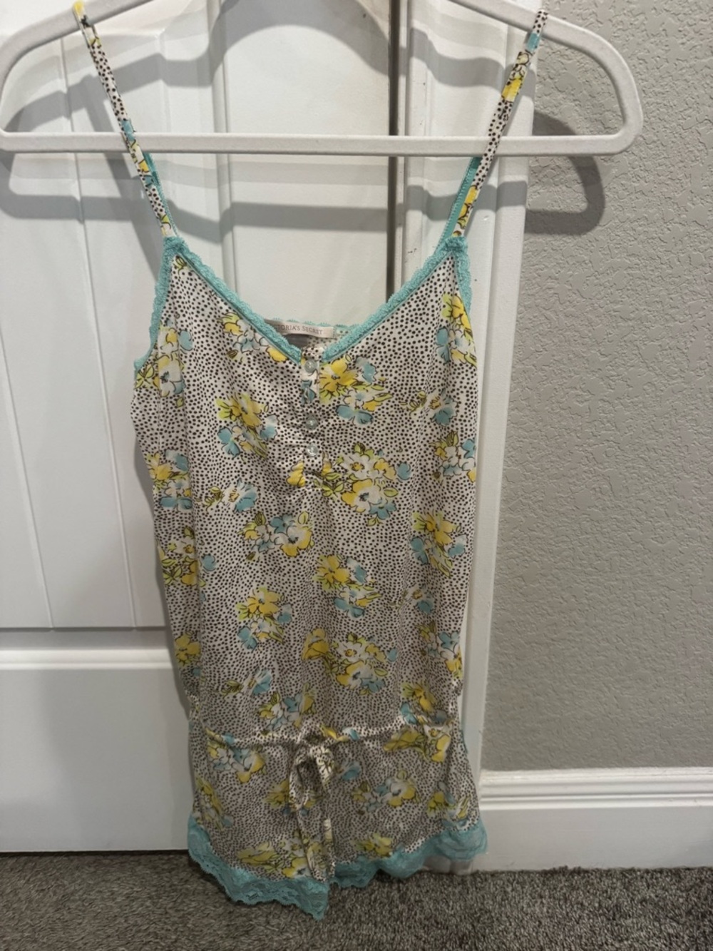 Victoria's Secret Yellow & Aqua Floral Cami